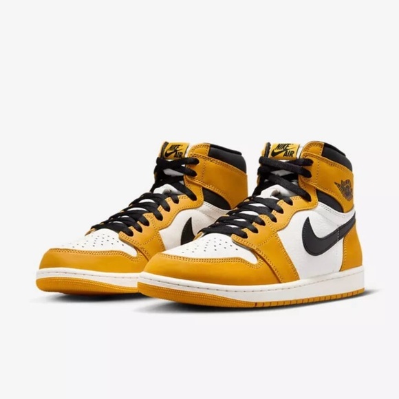Nike | Shoes | Nike Air Jordan High Og Black And Yellow Sneakers | Poshmark
